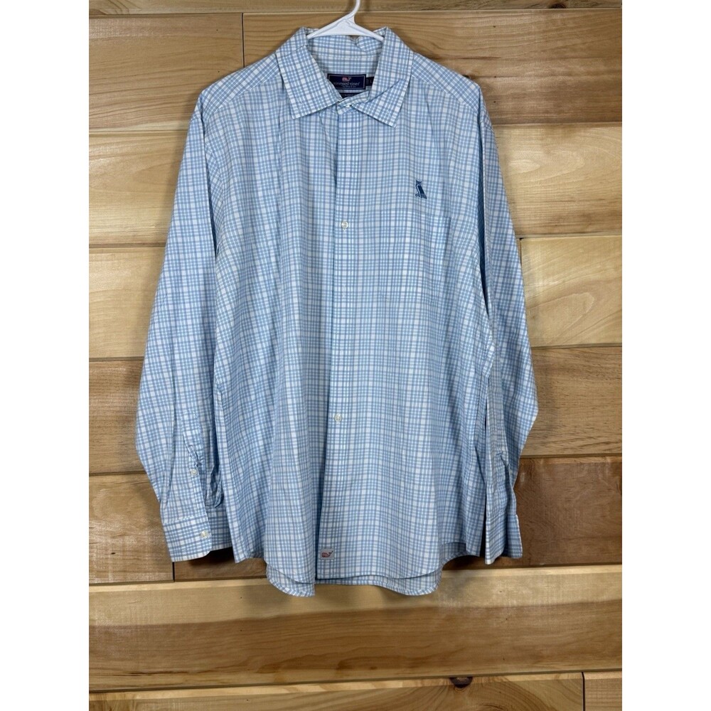 Vineyard‎ Vines Classic Fit Murray Shirt by Shep & Ian Mens Lg Blue Plaid